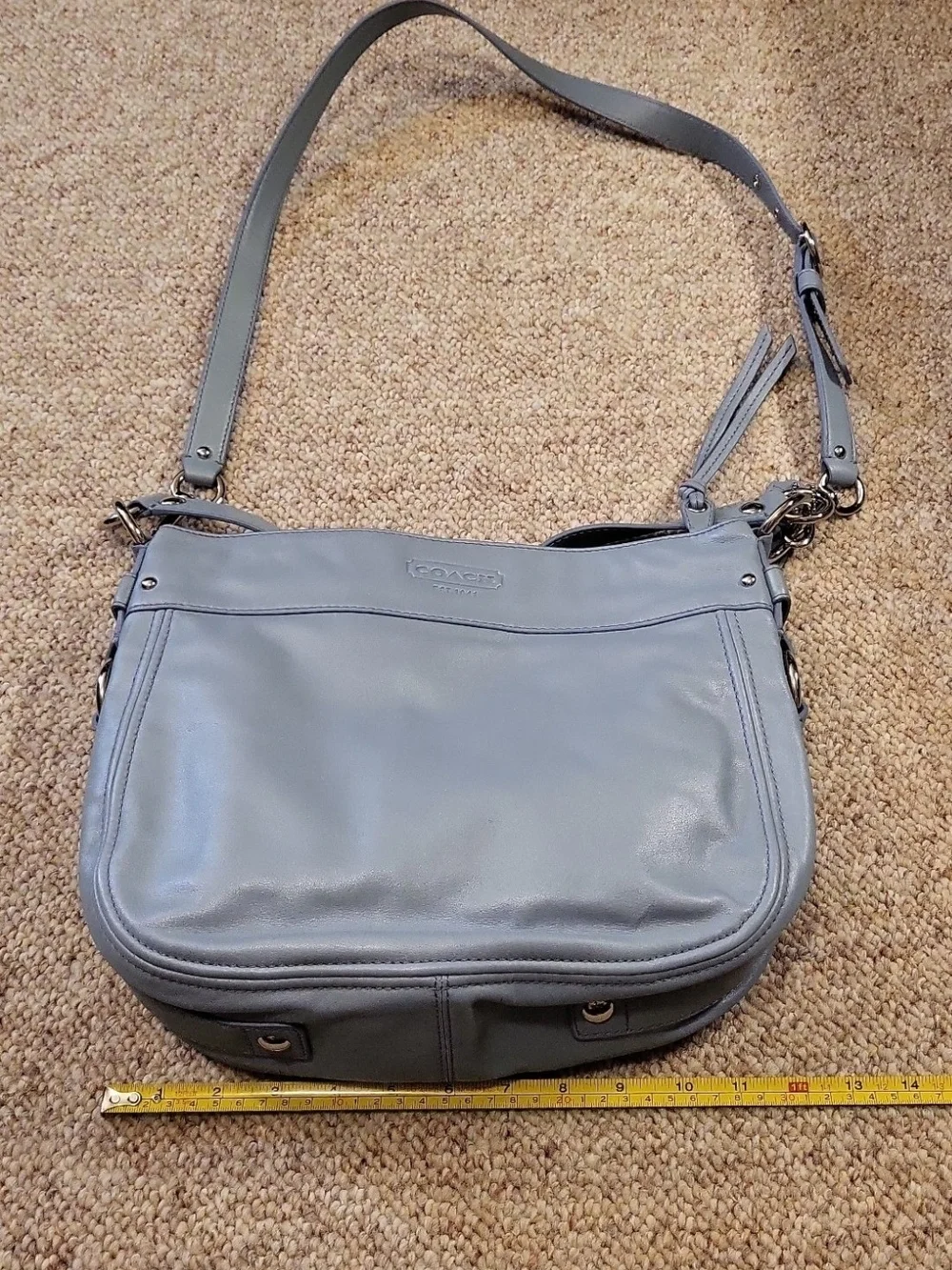 Coach Leather Shoulder Bag in Light Blue